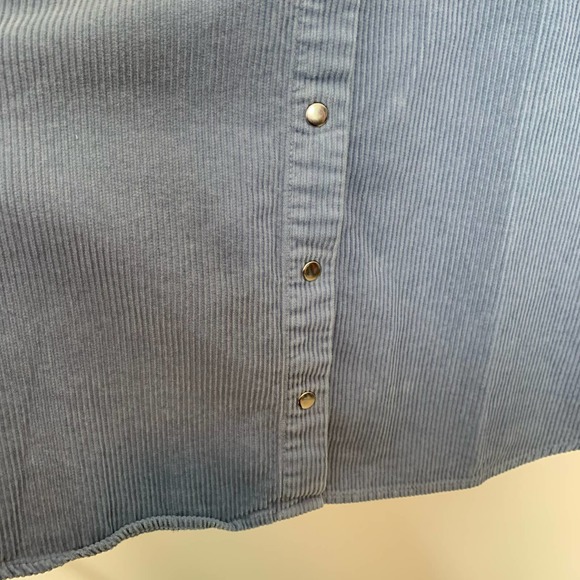 Divided H&M Shacket Shirt Jacket Size XS Long Sleeve Light Blue Solid Snap-front - Picture 7 of 15